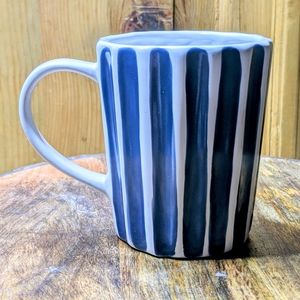 STARBUCKS 2008 Blue & White Striped Mug